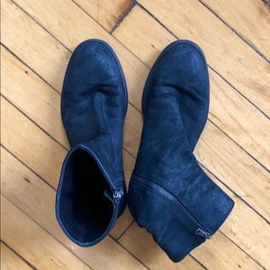 Vince black suede booties